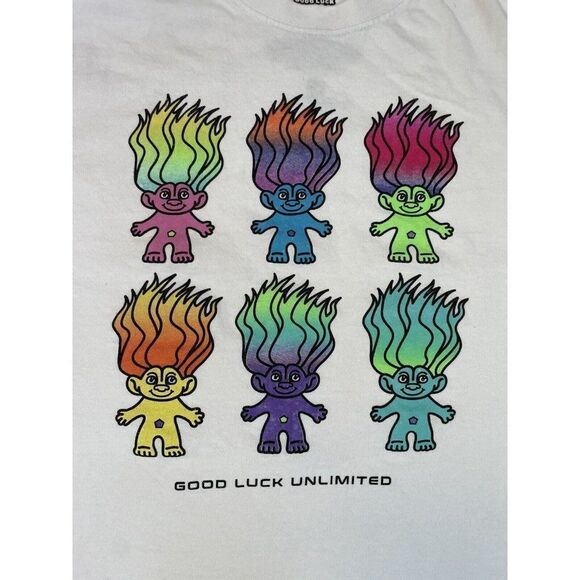 Trolls Good Luck 60 Anniversary Dreamworks Movie T-shirt Women Medium White - Picture 2 of 5